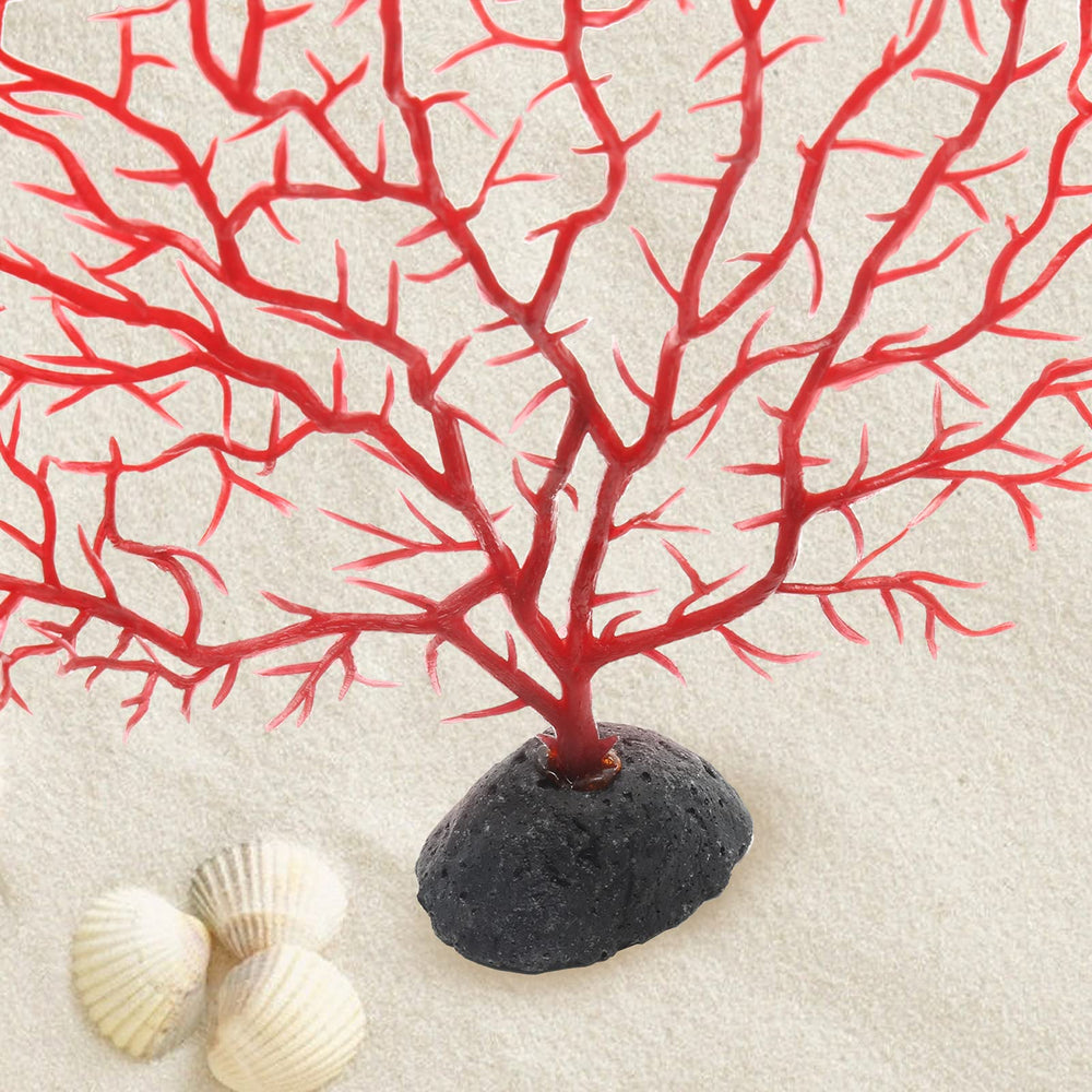 Piutouyar plante artificielle corail-eventail rouge, vitalité durable au bac