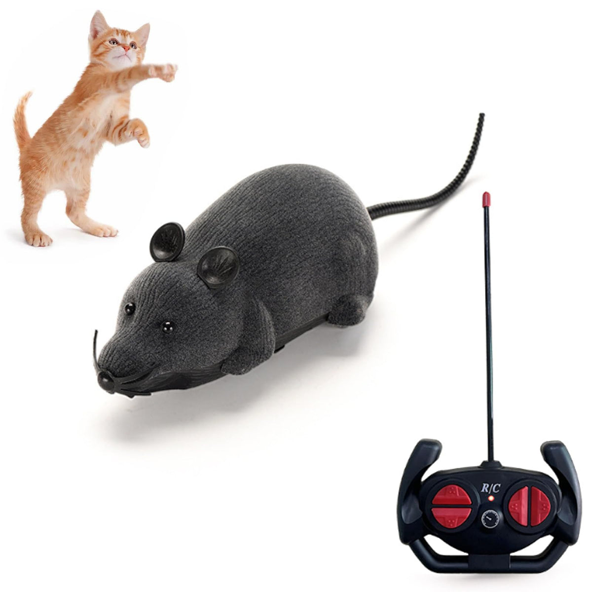 Pixibond Souris RC réaliste avec pelage flocking pour stimuler le chat