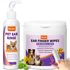 Pjordo kit-nettoyage-oreilles-chien-chat : nettoyage en douceur des oreilles de vos animaux.
