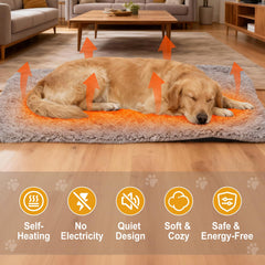 Tapis-chauffant-chien-36x24 PJT, usage intérieur et extérieur sans électricité.