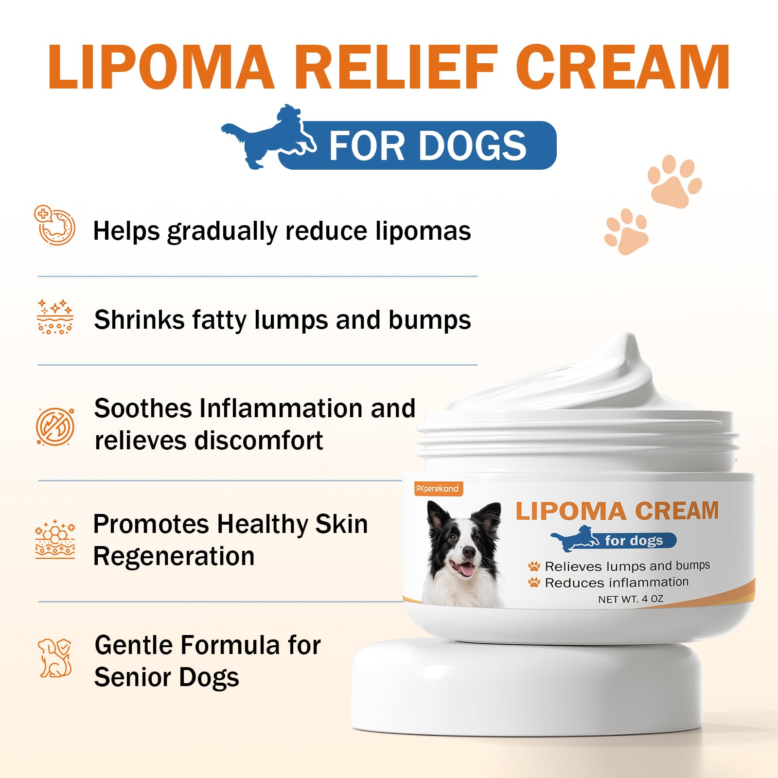 PKperekond Lipome Crème pour chien, application sur peau, pratique