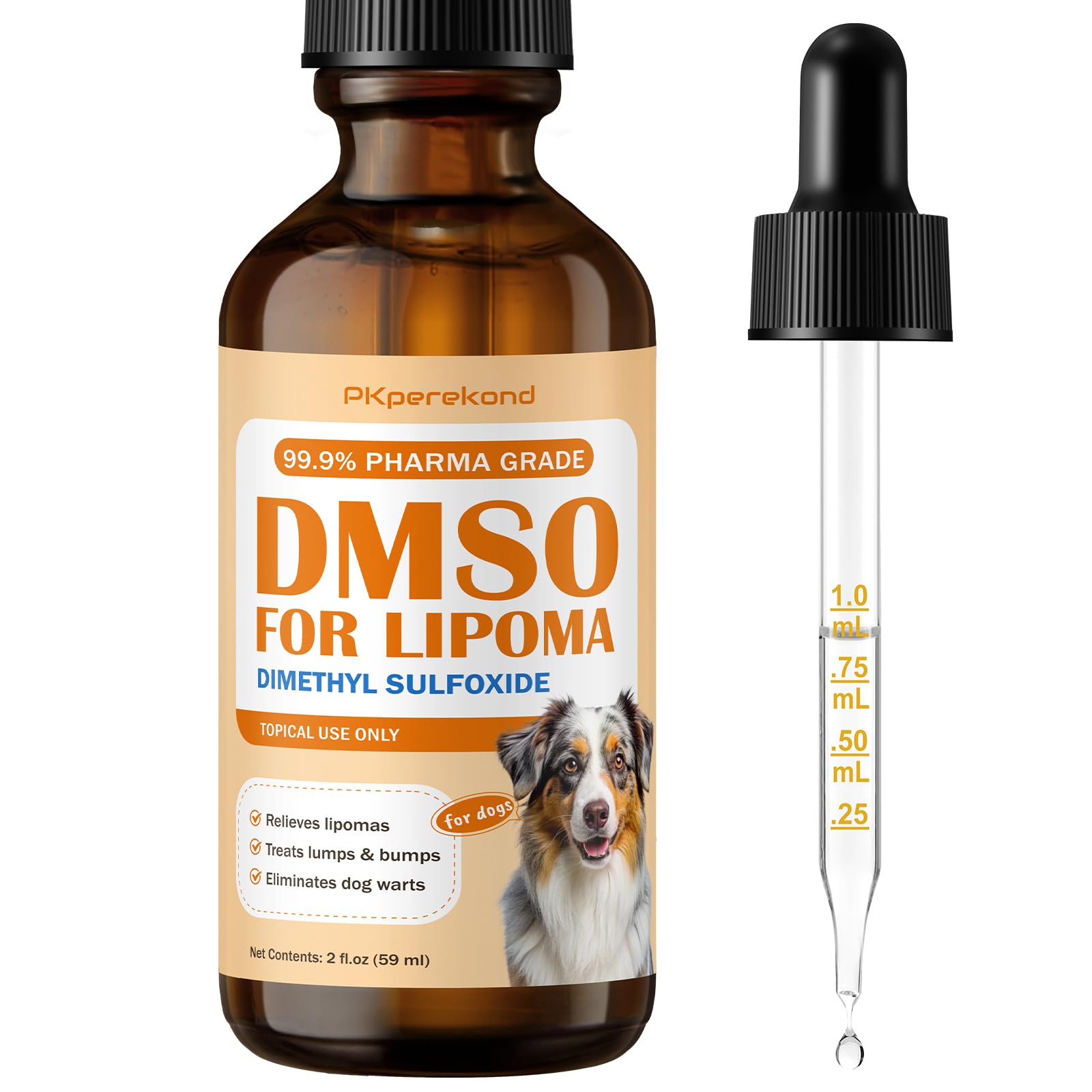 PKperekond DMSO – lipome chien : action ciblée sous la peau.