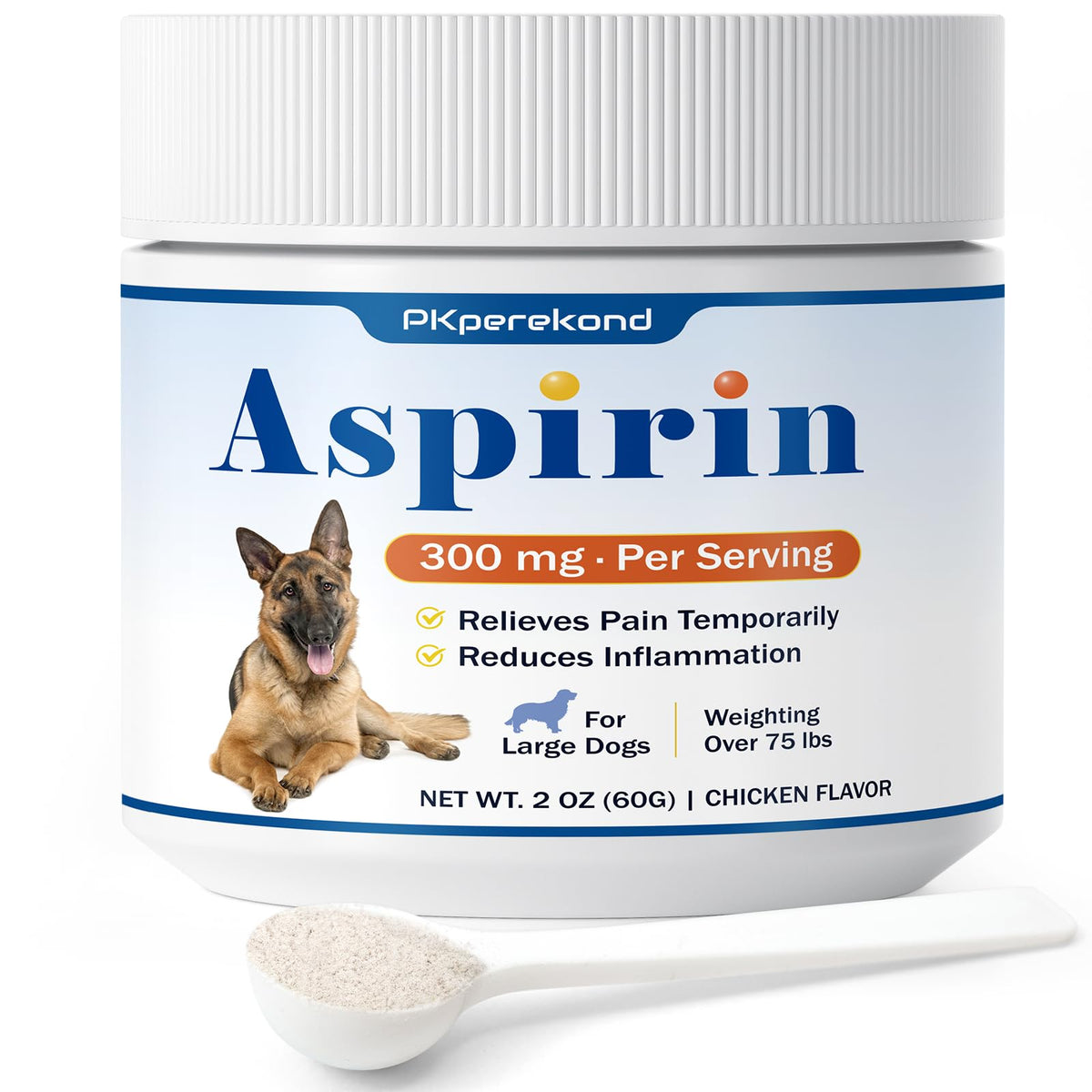 PKperekond flacon-poudre-aspirine-chien-grande, pratique et dosage simple
