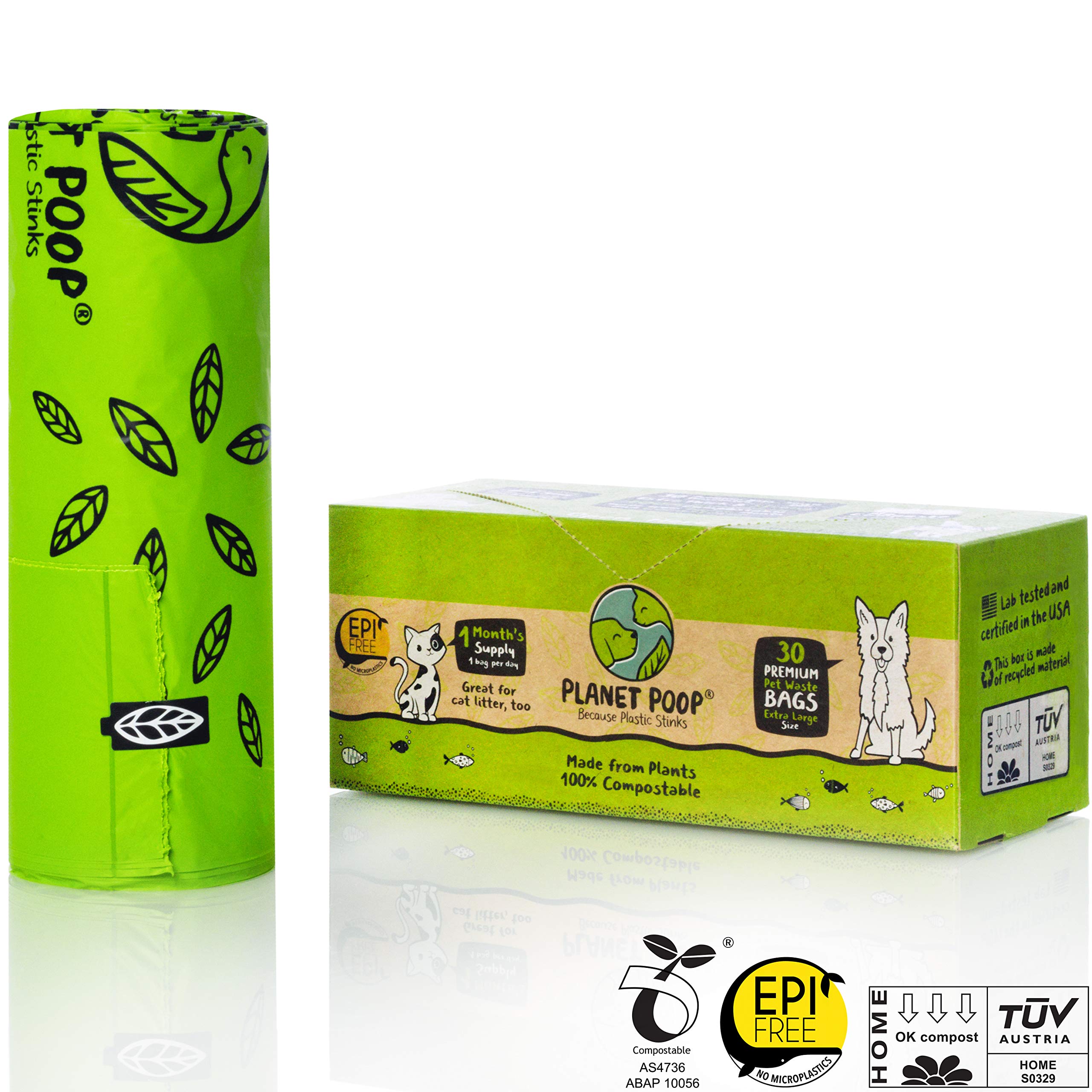 Conception résistante PLANET POOP pour nettoyages rapides de boîtes à litière.