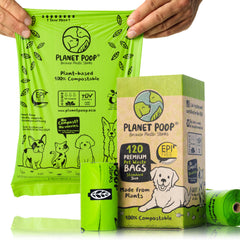 PLANET POOP: rouleau de sacs compostables pour sorties propres.
