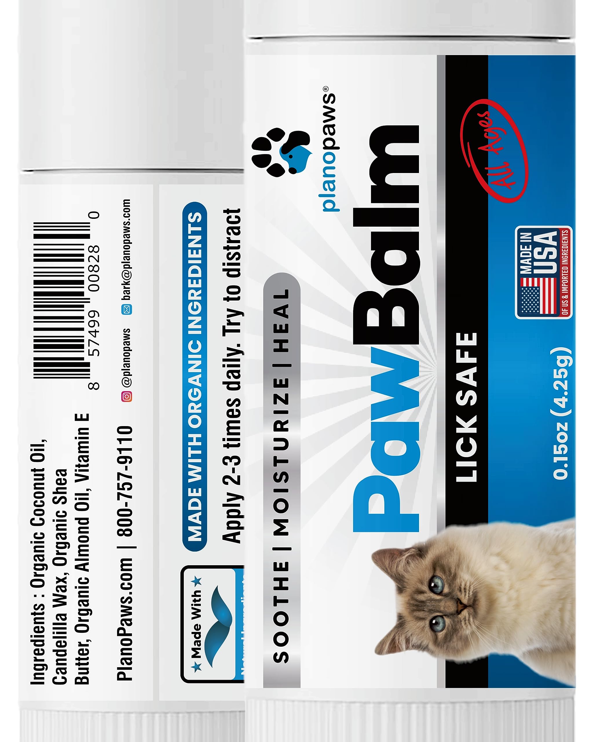 Planopaws baume-pattes-chat museau-utilisation - soin polyvalent pour le museau et les pattes.