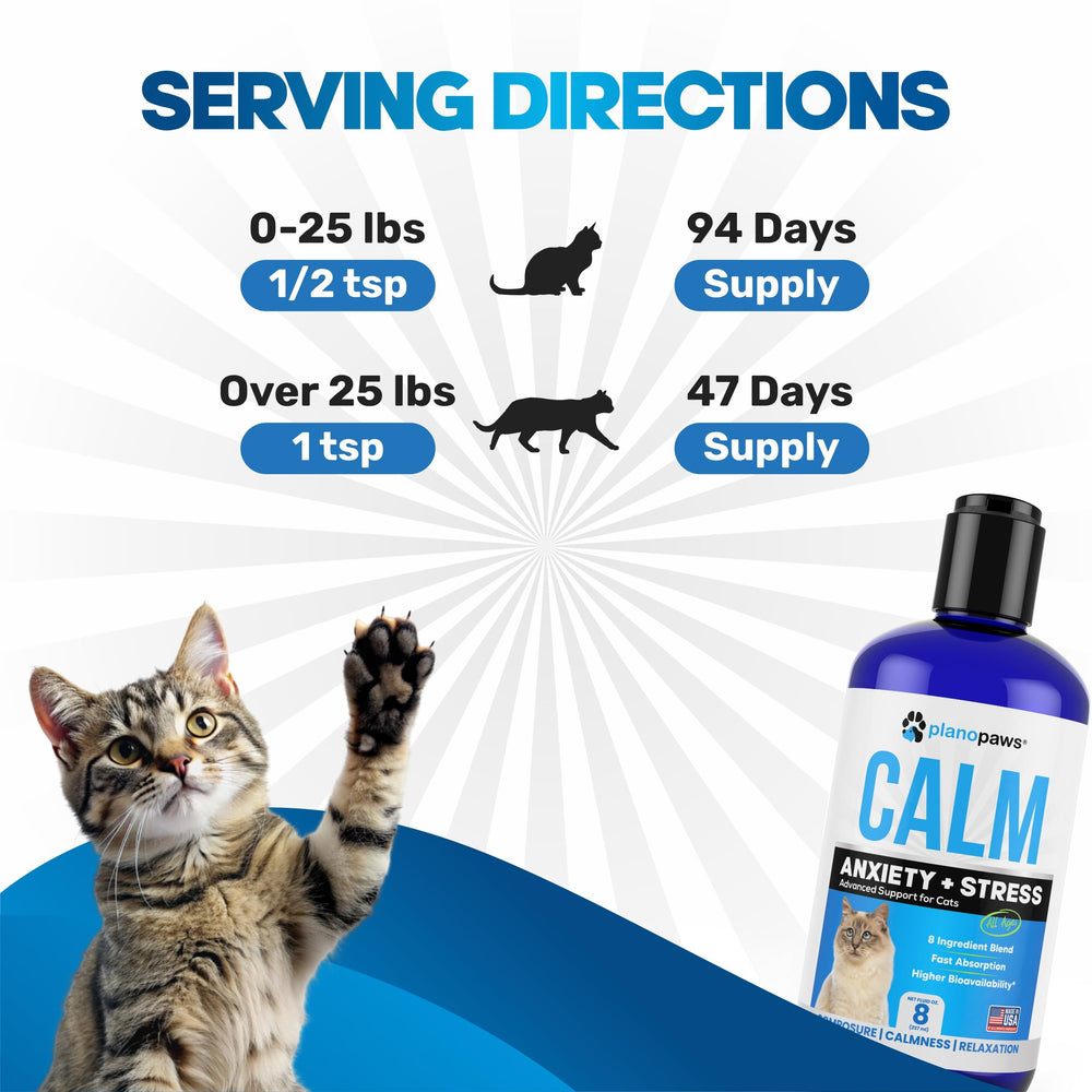 Planopaws gouttes L-tryptophane pour chat, favorise humeur et relaxation.