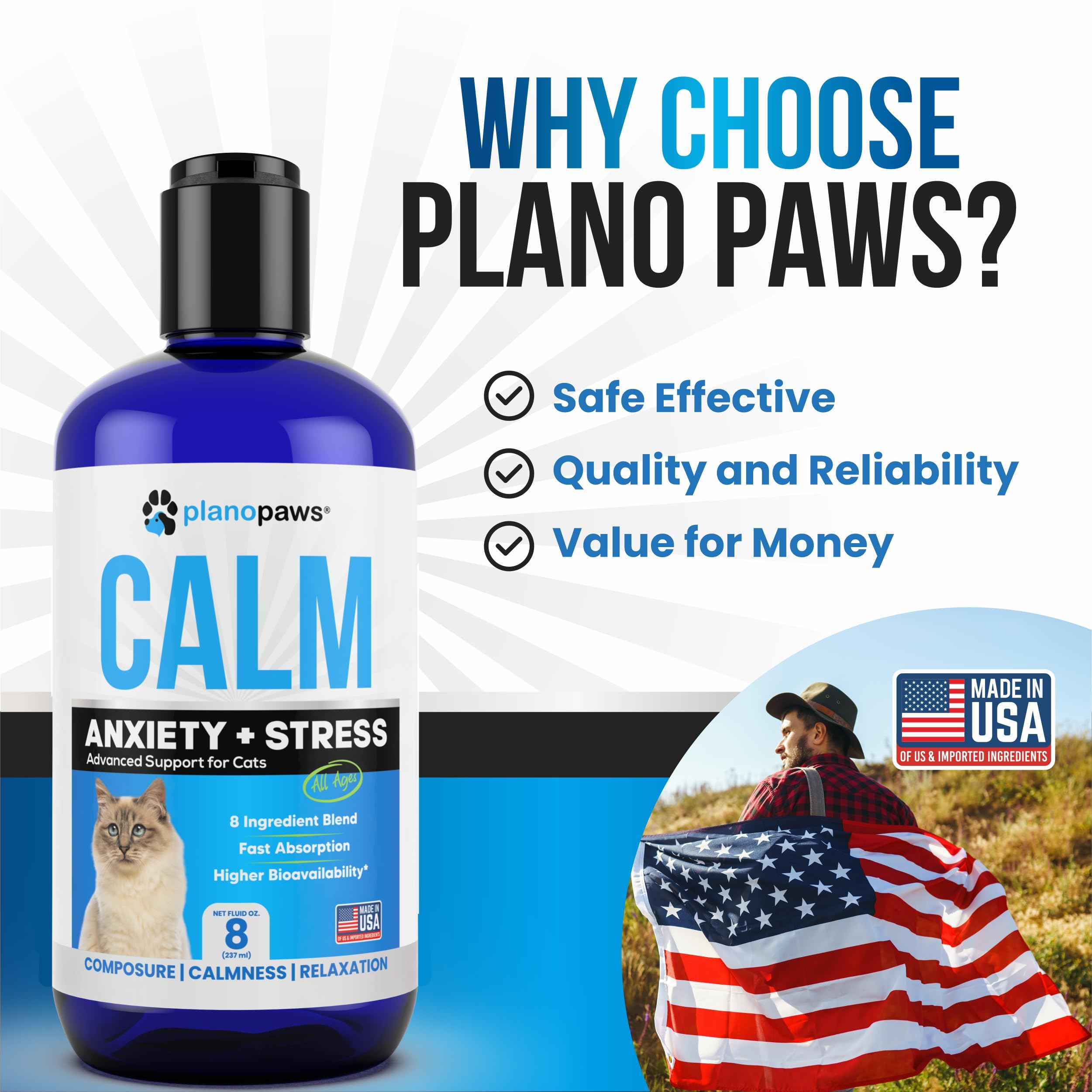 Planopaws huile de chanvre pour chat, ingrédients naturels et douceur apaisante.