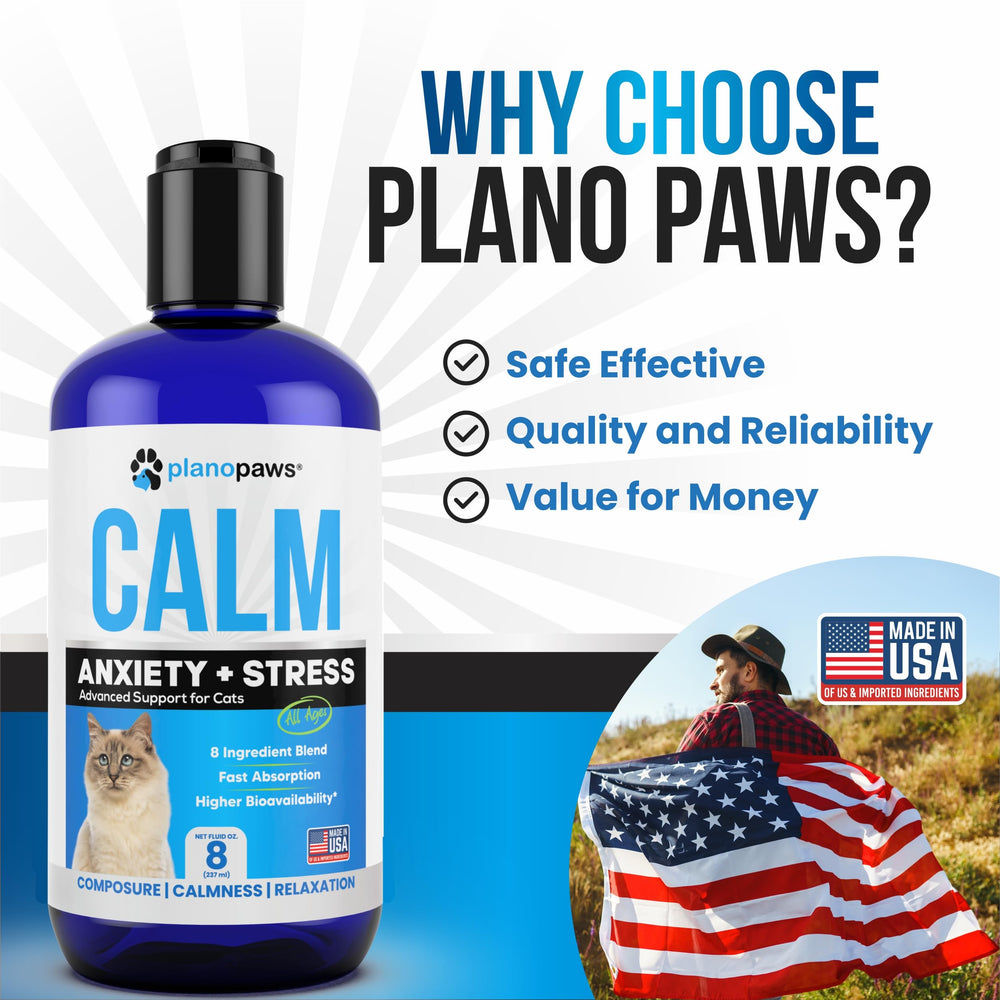 Planopaws huile de chanvre pour chat, ingrédients naturels et douceur apaisante.