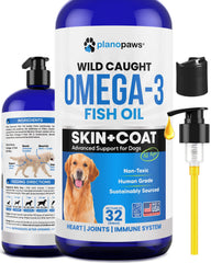 Plano Paws – bouteille d'huile oméga-3 pour chien, pelage sain.