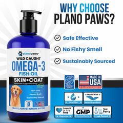 Planopaws Peau Poil Santé Chiens: peau et pelage améliorés grâce à l omega3.