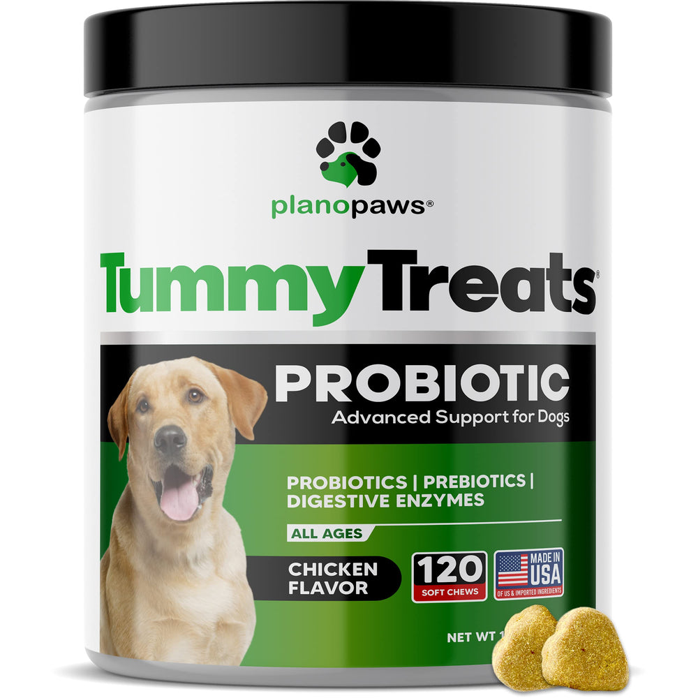 Planopaws Probiotiques pour chien – soutien digestif avec bouchées probiotiques.
