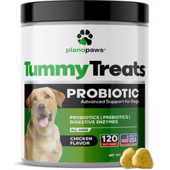 Planopaws Probiotiques pour chien – soutien digestif avec bouchées probiotiques.