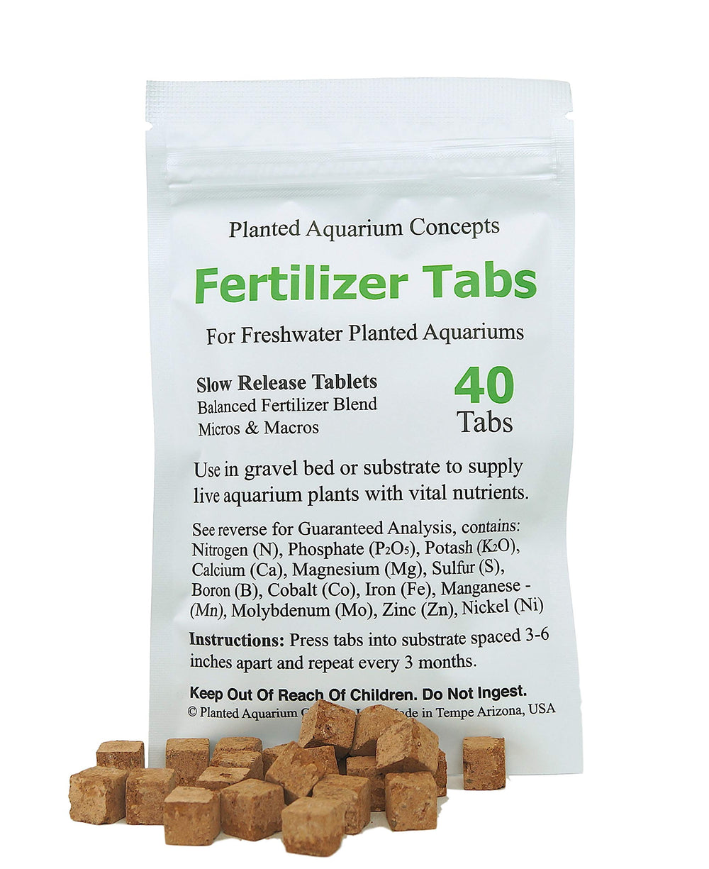 Tablettes d'engrais racinaire Planted Aquarium Concepts, libération lente pour plantes enracinées.