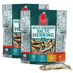 Friandises poisson seche a l air Plato, emballage visible, snack naturel pour chien.