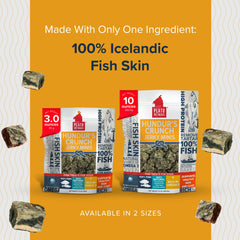 PLATO Hundur’s Crunch Jerky Minis – texture séchée à l’air pour mastication prolongée.