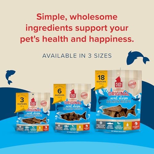 PLATO Real Strips saumon, divisible en petits morceaux pour chiens de toutes tailles.