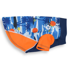 PlayaPup Sun Shirt sur chien à la plage, protection UV UPF 50+ et confort.