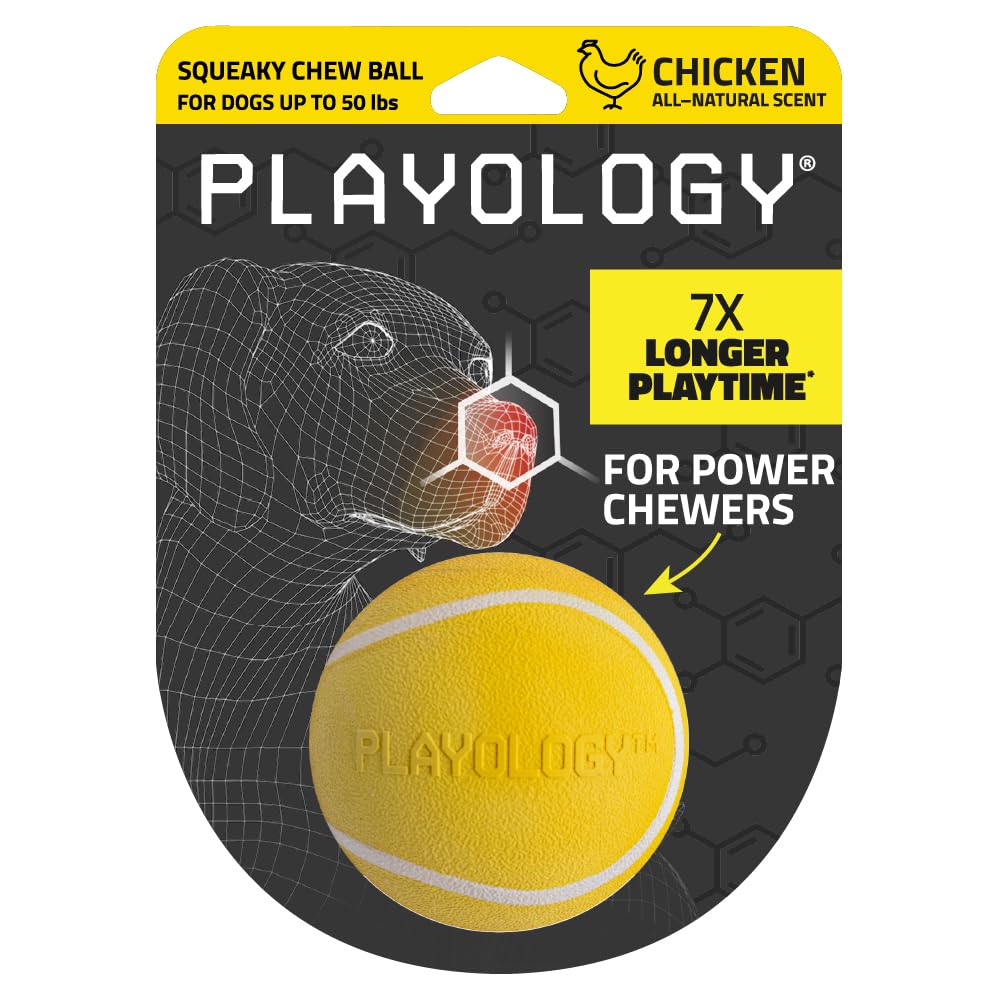 Playology balle à mâcher qui couine, stimule l’attention et le jeu.