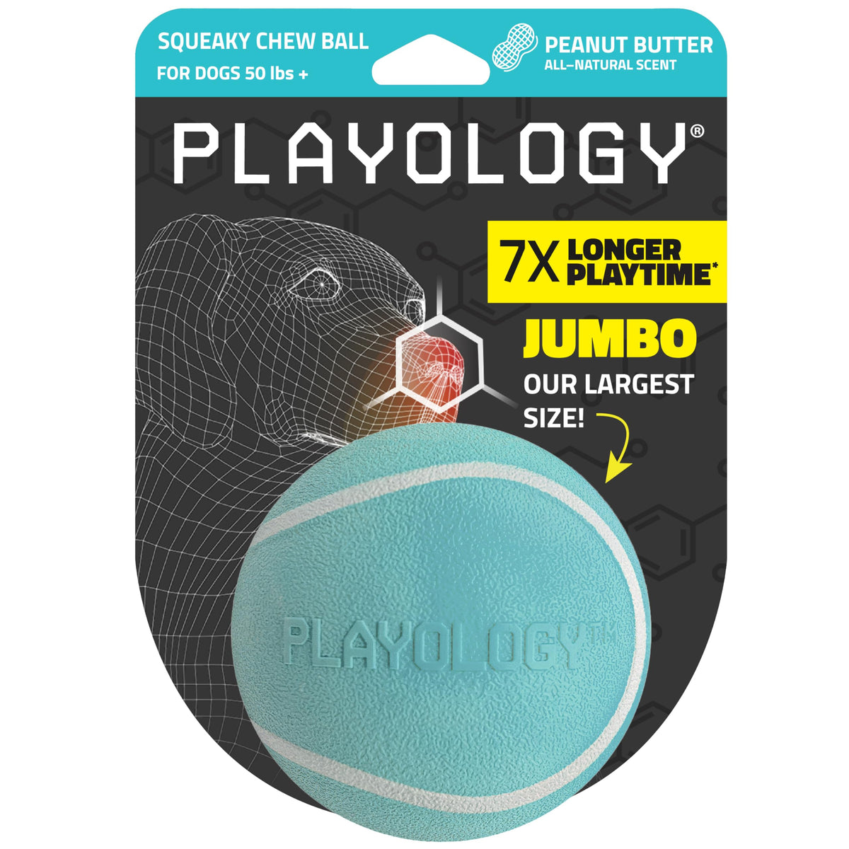 Playology Balle qui sonne pour gros chiens et jeux stimulants.