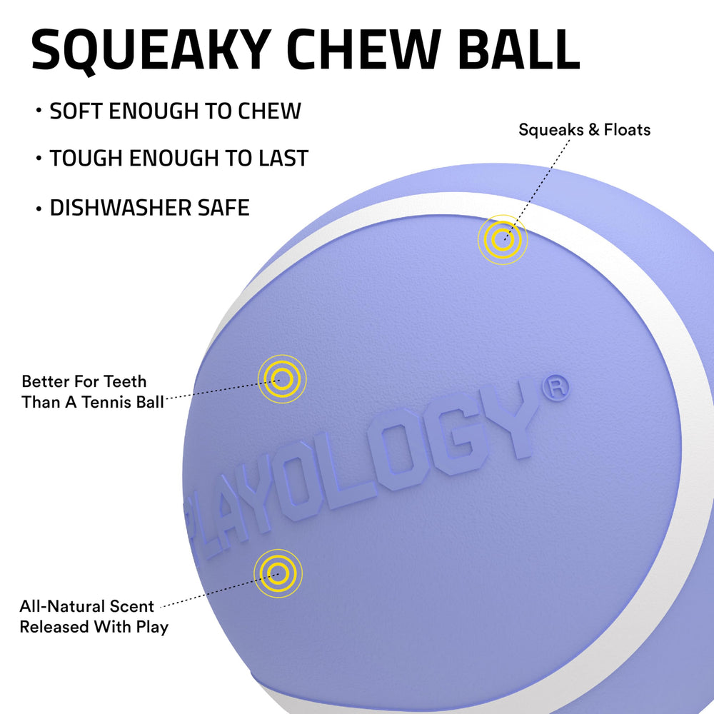 Playology Balle robuste pour grandes races, couleur bleue, durabilité assurée.