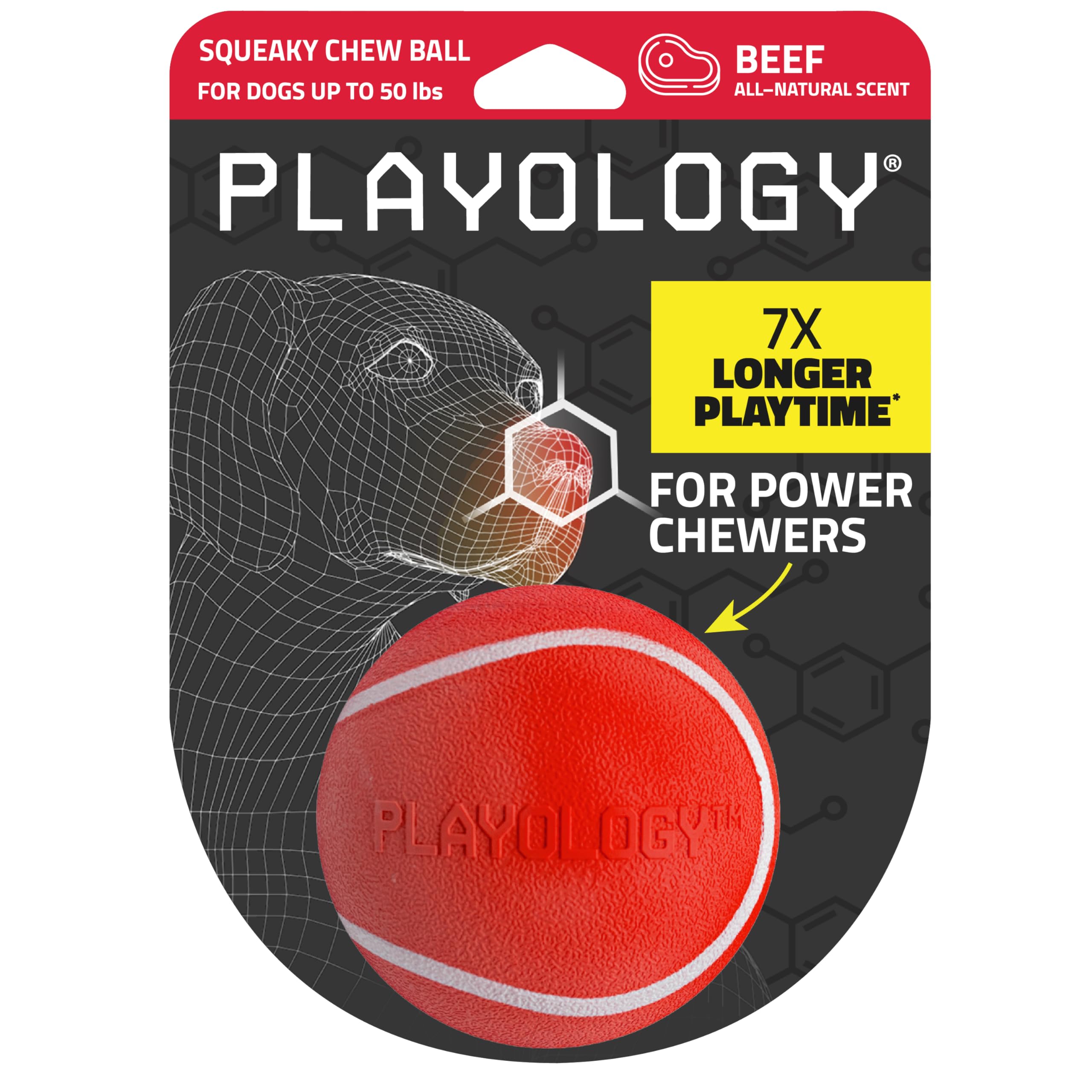 Balle sifflement Playology pour chien, pour attirer l'attention et prolonger le jeu.