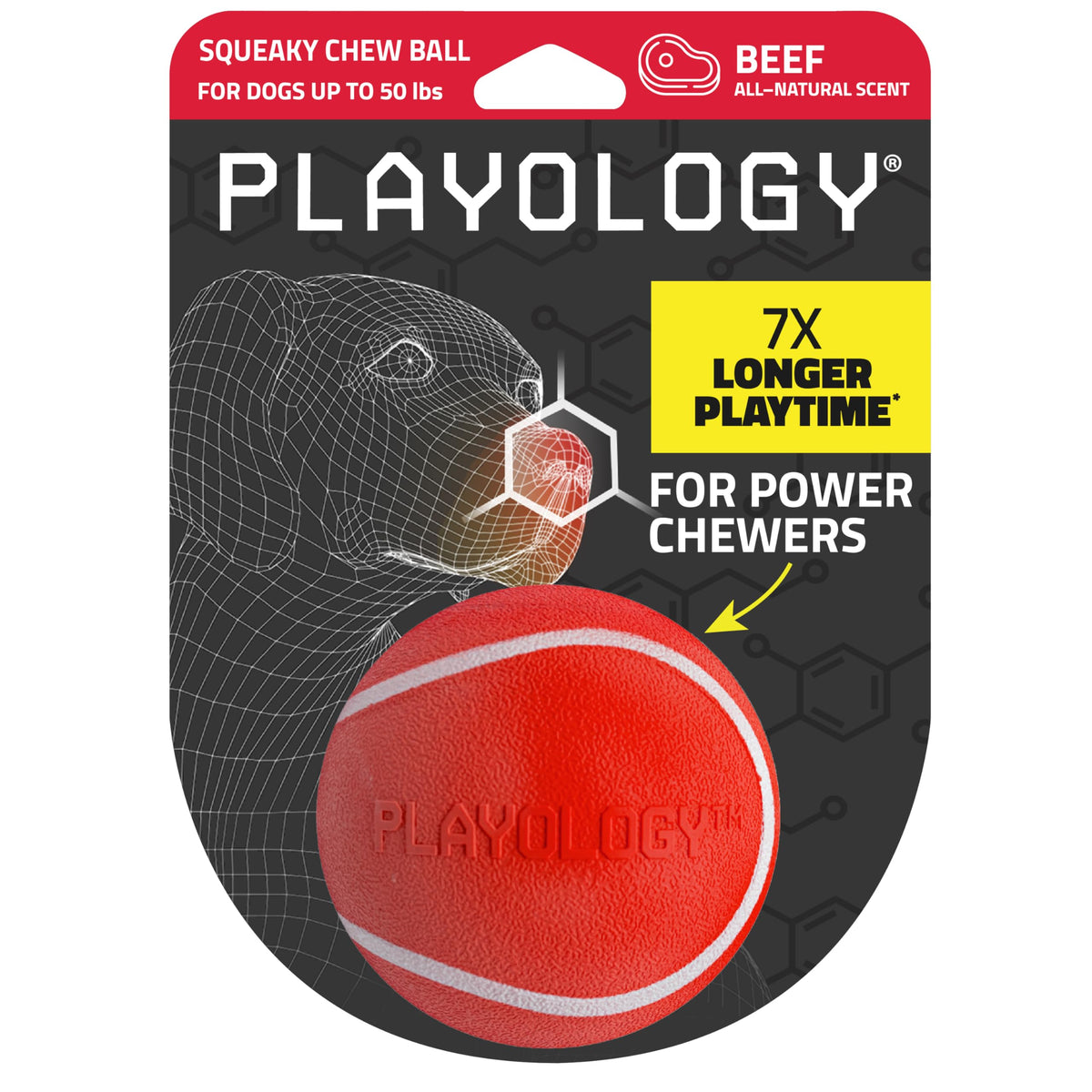 Balle sifflement Playology pour chien, pour attirer l'attention et prolonger le jeu.