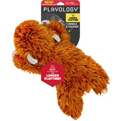 Peluche Playology Highland Cow pour chien, douceur parfaite pour le jeu et le câlin.