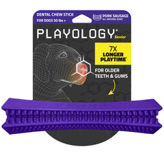 Playology jumbo: jouet dentif stick au porc idéal pour grands chiens.