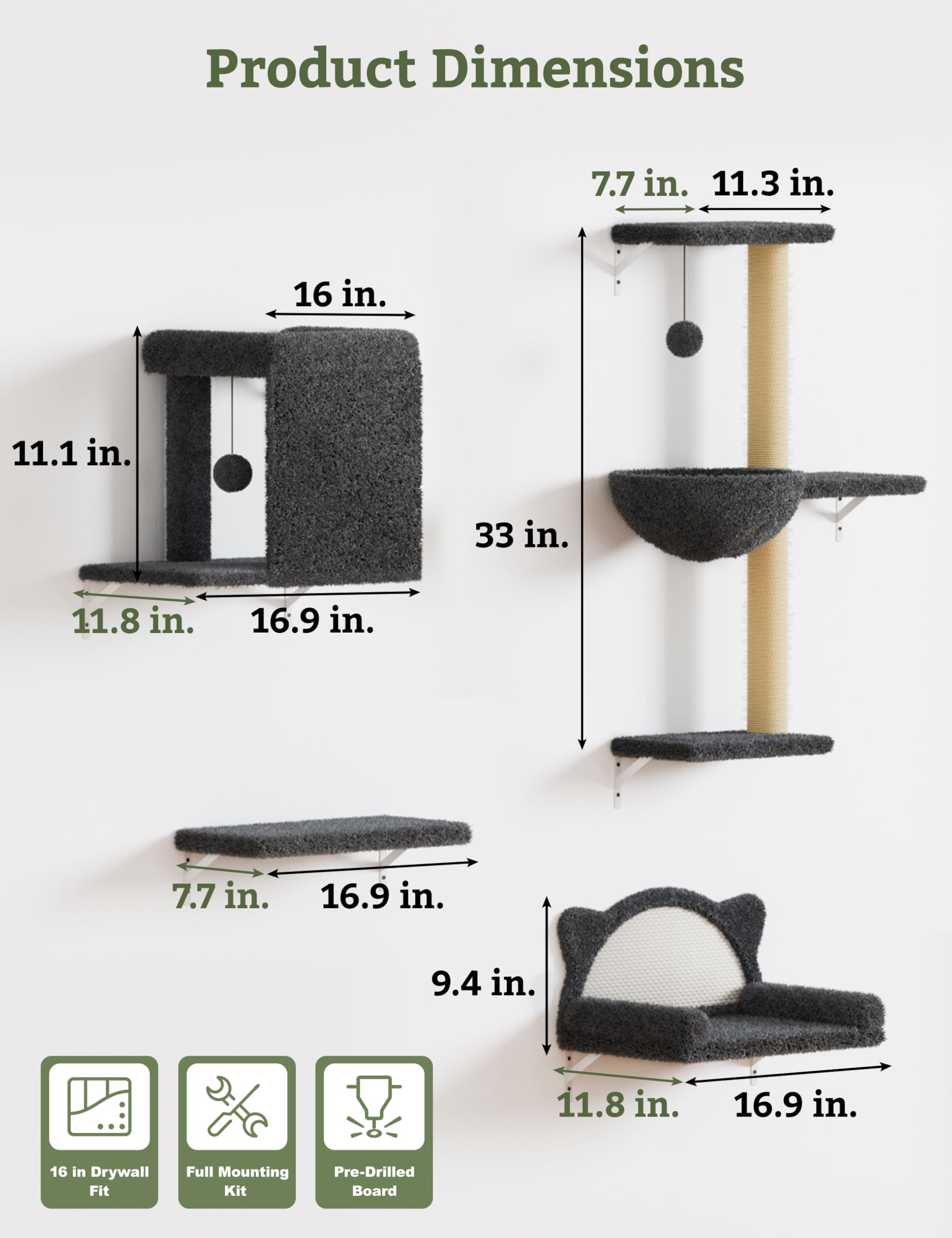PLEKER design mural – espace de jeu vertical pour chats.