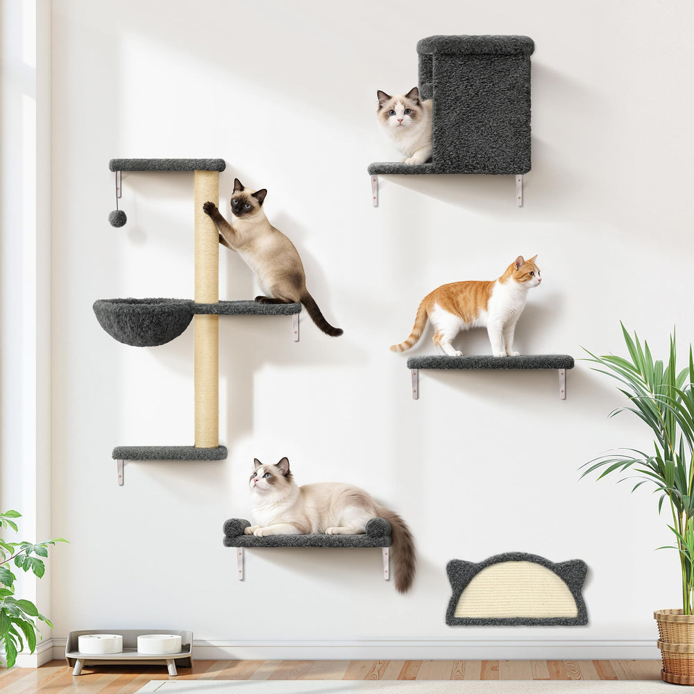 PLEKER étagères murales chat – capacité 44 lb et stabilité démontrée.