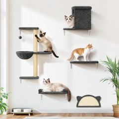 PLEKER étagères murales chat – capacité 44 lb et stabilité démontrée.