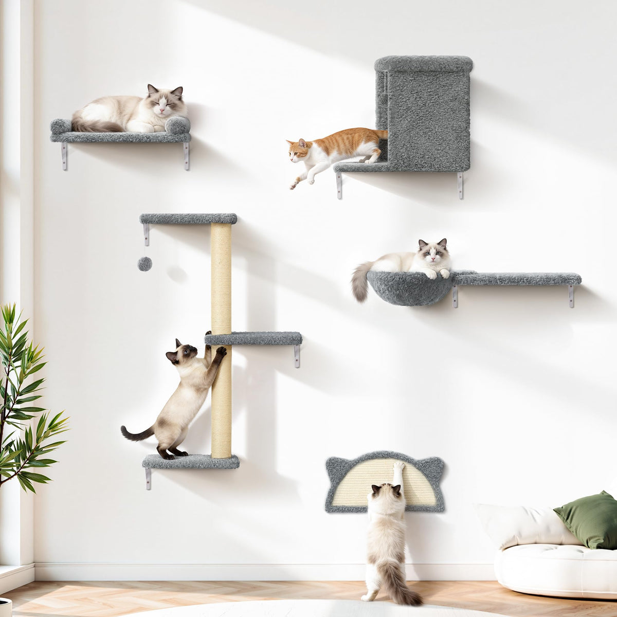 Lit double pour chat PLEKER avec cachette, refuge doux et privé.