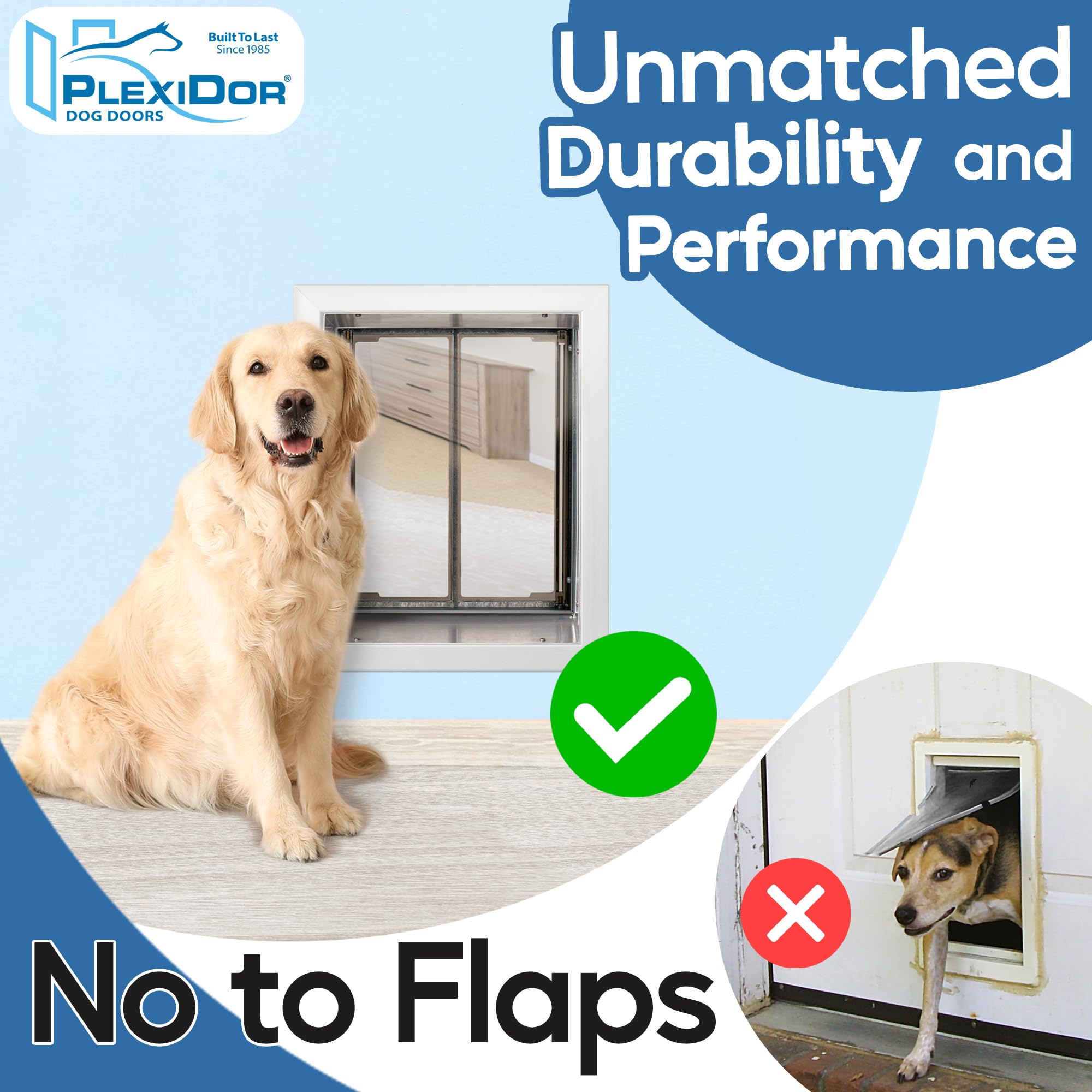 PlexiDor cadre aluminium renforcé pour porte animale durable et moderne.