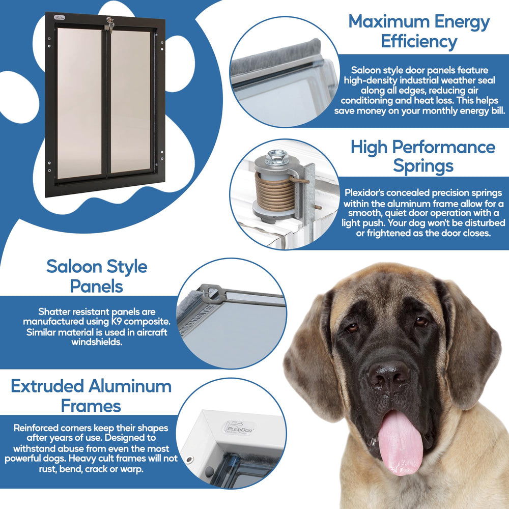 PlexiDor durabilite-usage-quotidien bronze XL: porte robuste pour animaux actifs.