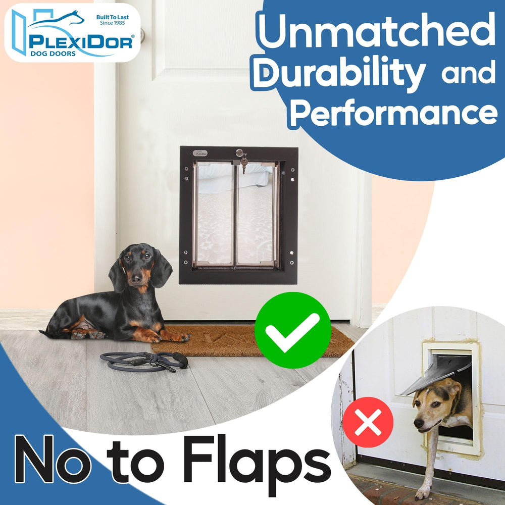 PlexiDor porte bronze vue extérieure, accès simple et sécurisé pour votre animal.