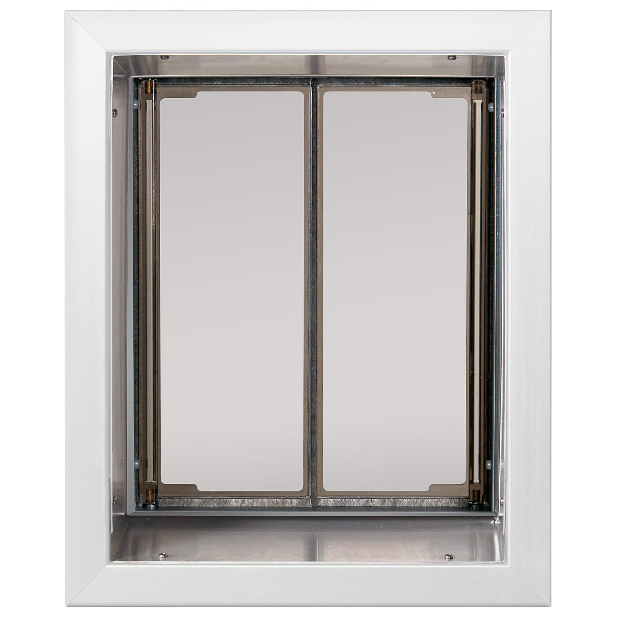 PlexiDor porte murale blanche pour chien et chat, grande ouverture pratique.