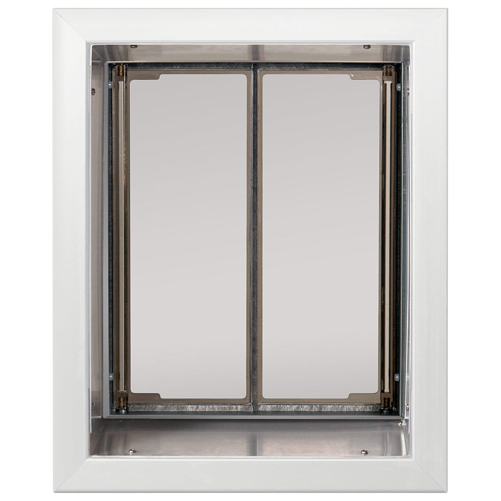 PlexiDor porte murale blanche pour chien et chat, grande ouverture pratique.