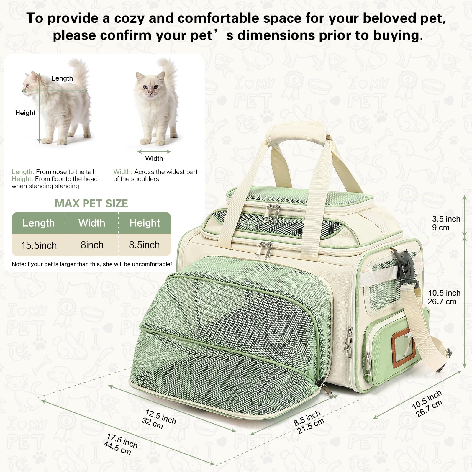 PLJVOYK sac portage animal maille quatre côtés pour ventilation