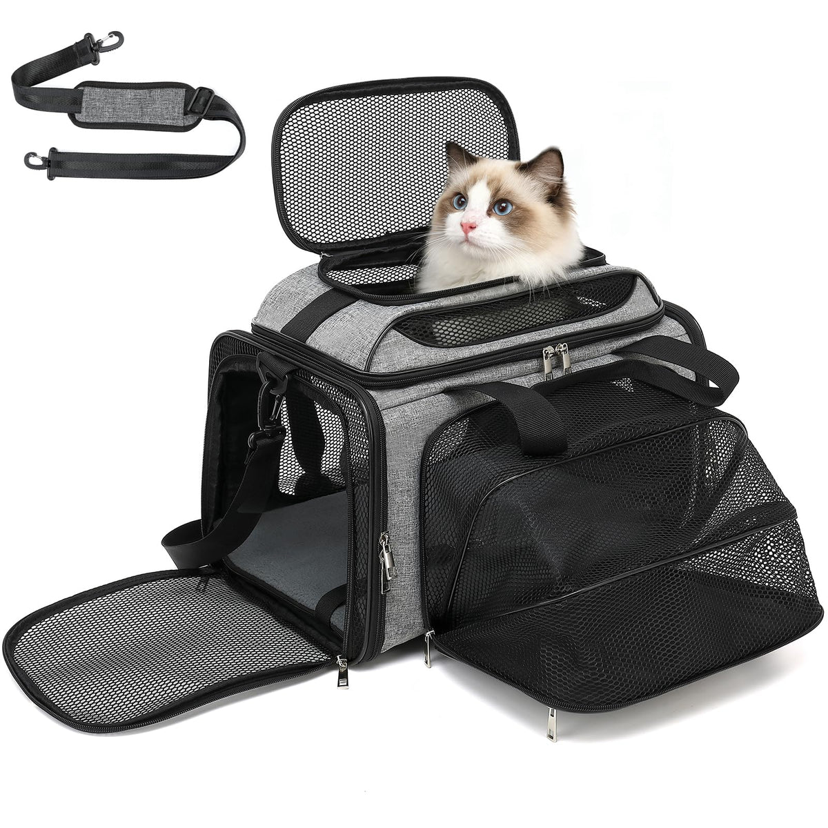 PLJVOYK sac de transport sous-siège avion pour petit animal, pratique pour voyager en cabine.