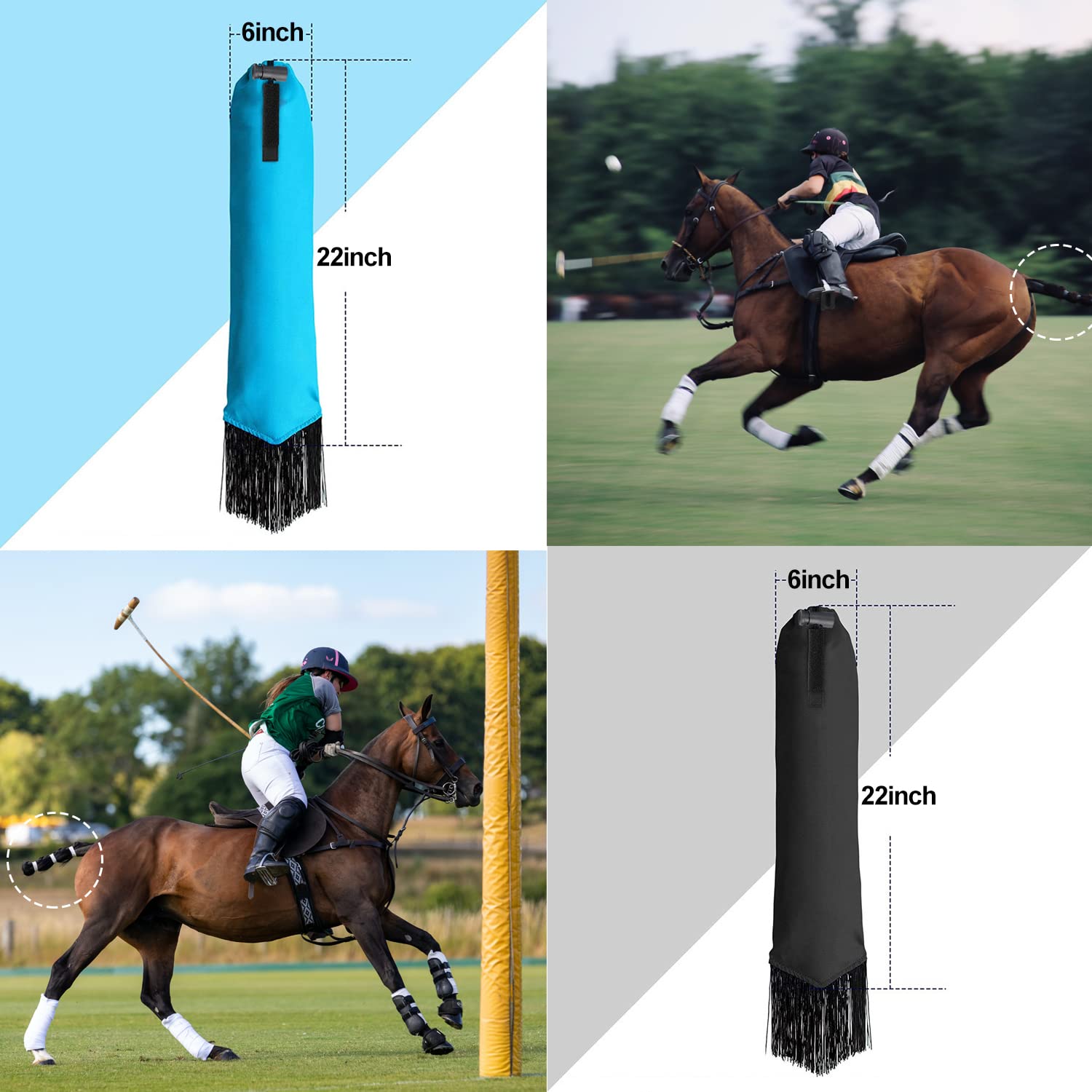 Plorbach sac-queue-cheval dimensions 22x6 pouces extensibles jusqu'à 29 pouces
