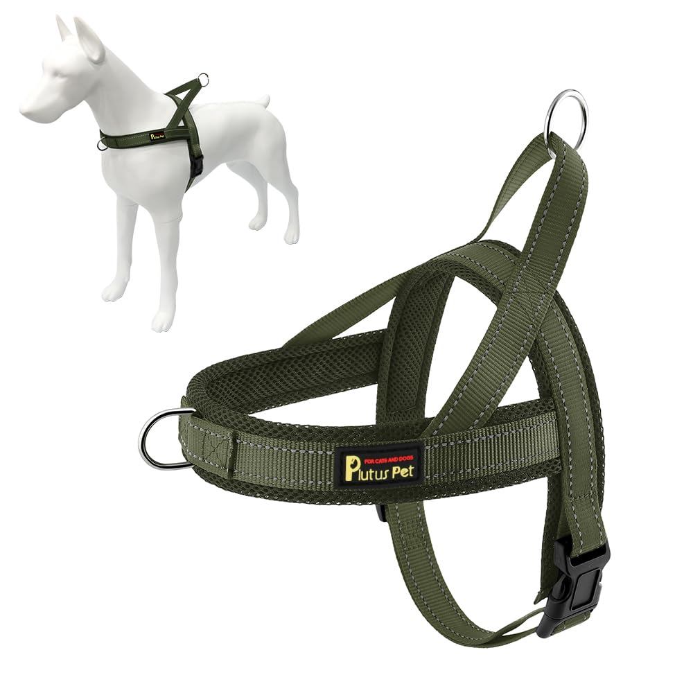 Harnais Plutus Pet anti-traction avec mesh respirant pour promenades confortables.