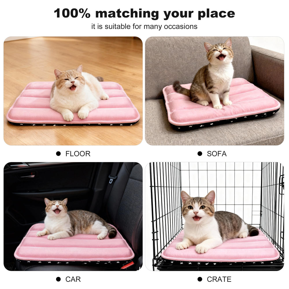 Tapis pobopobo pour cage chien design rose XS.