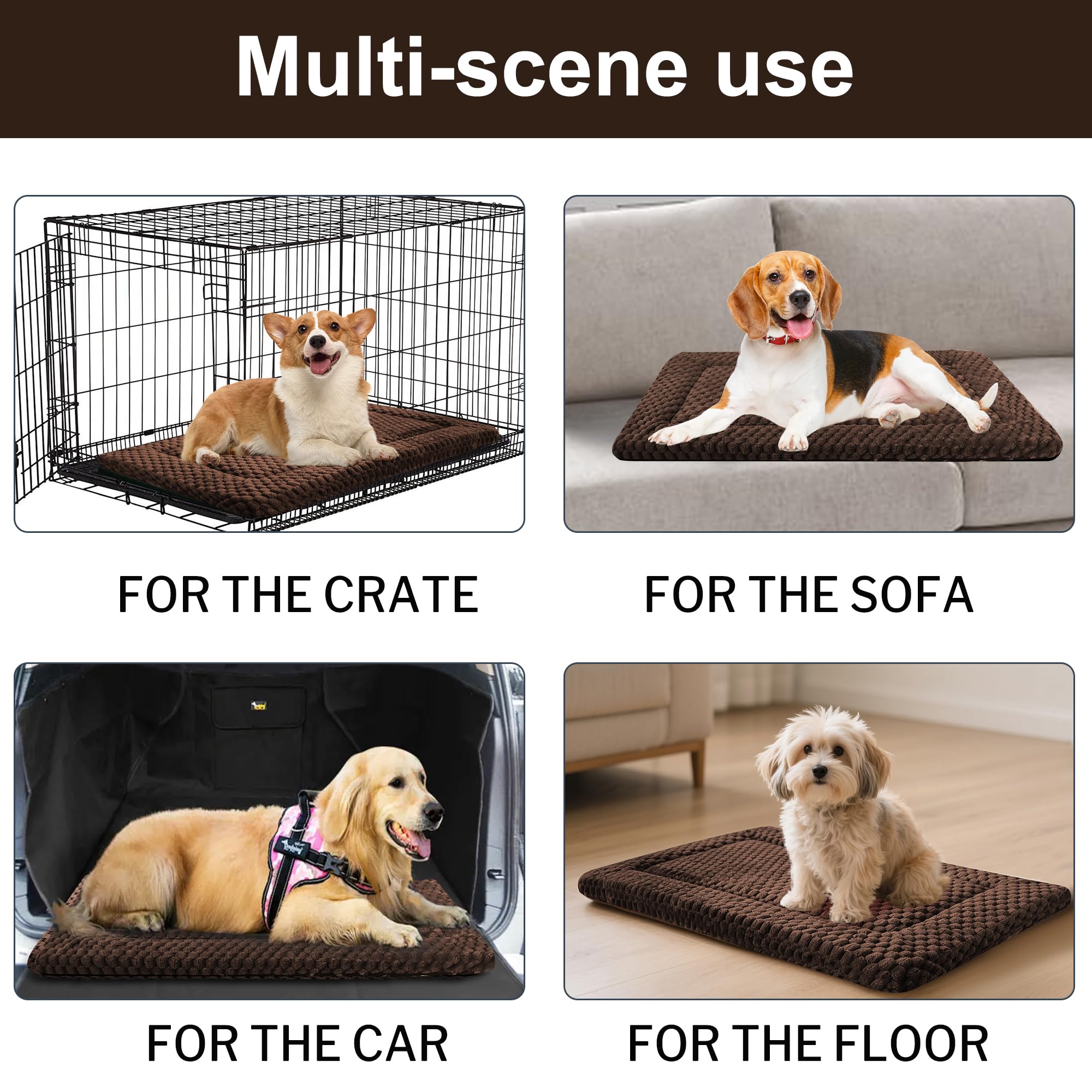 Pobopobo Tapis Caisse Chien Compatible Cage – s’adapte à la plupart des cages.