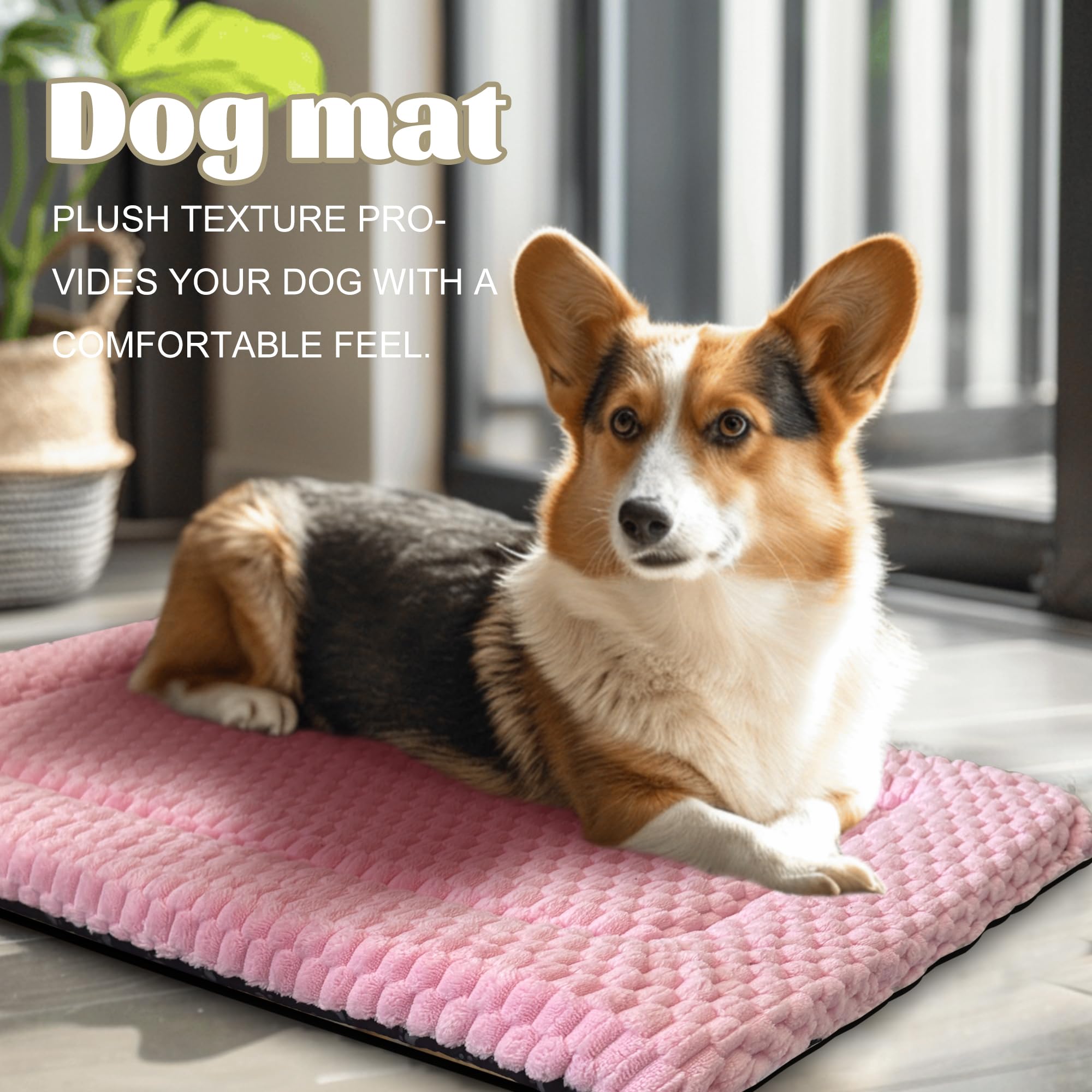 Pobopobo tapis caisse rose, face pelucheuse et face toile réversible.