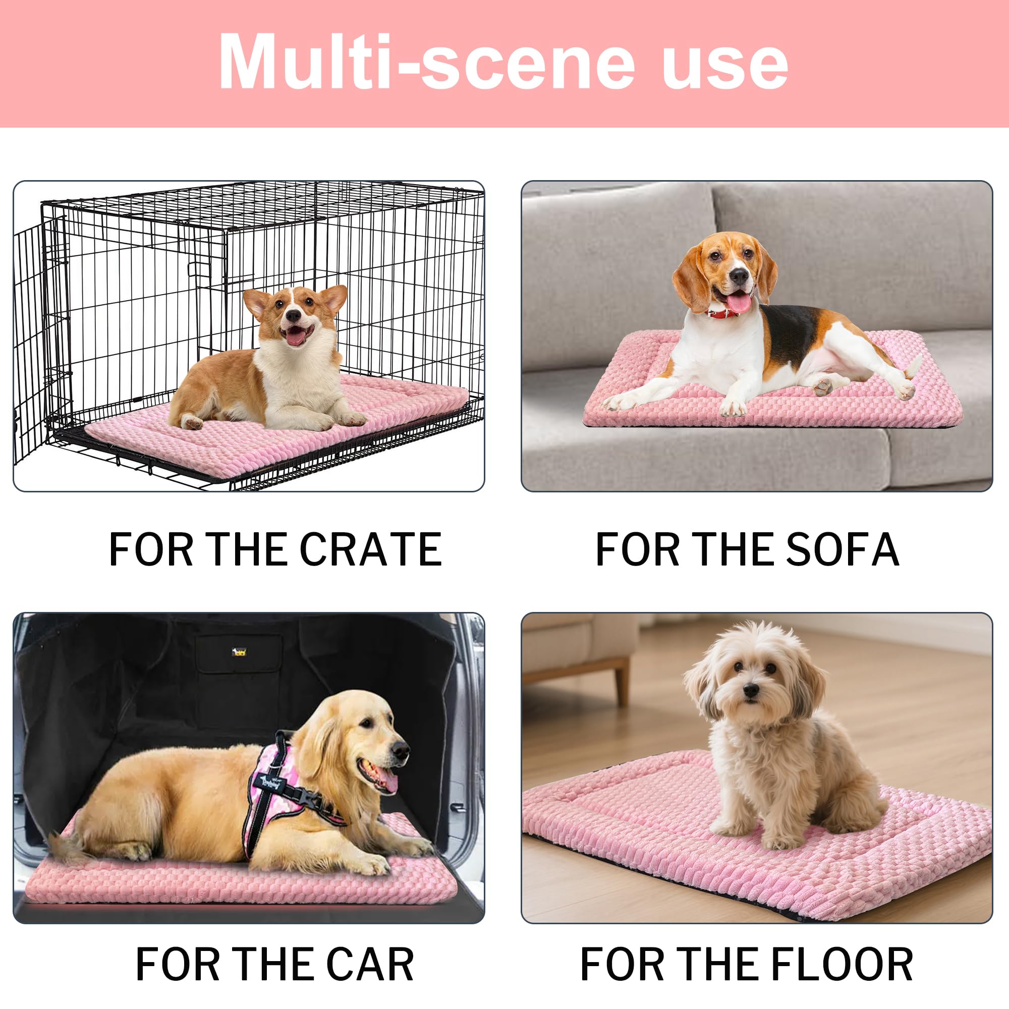Pobopobo tapis caisse rose, idéal pour animaux en intérieur et extérieur.