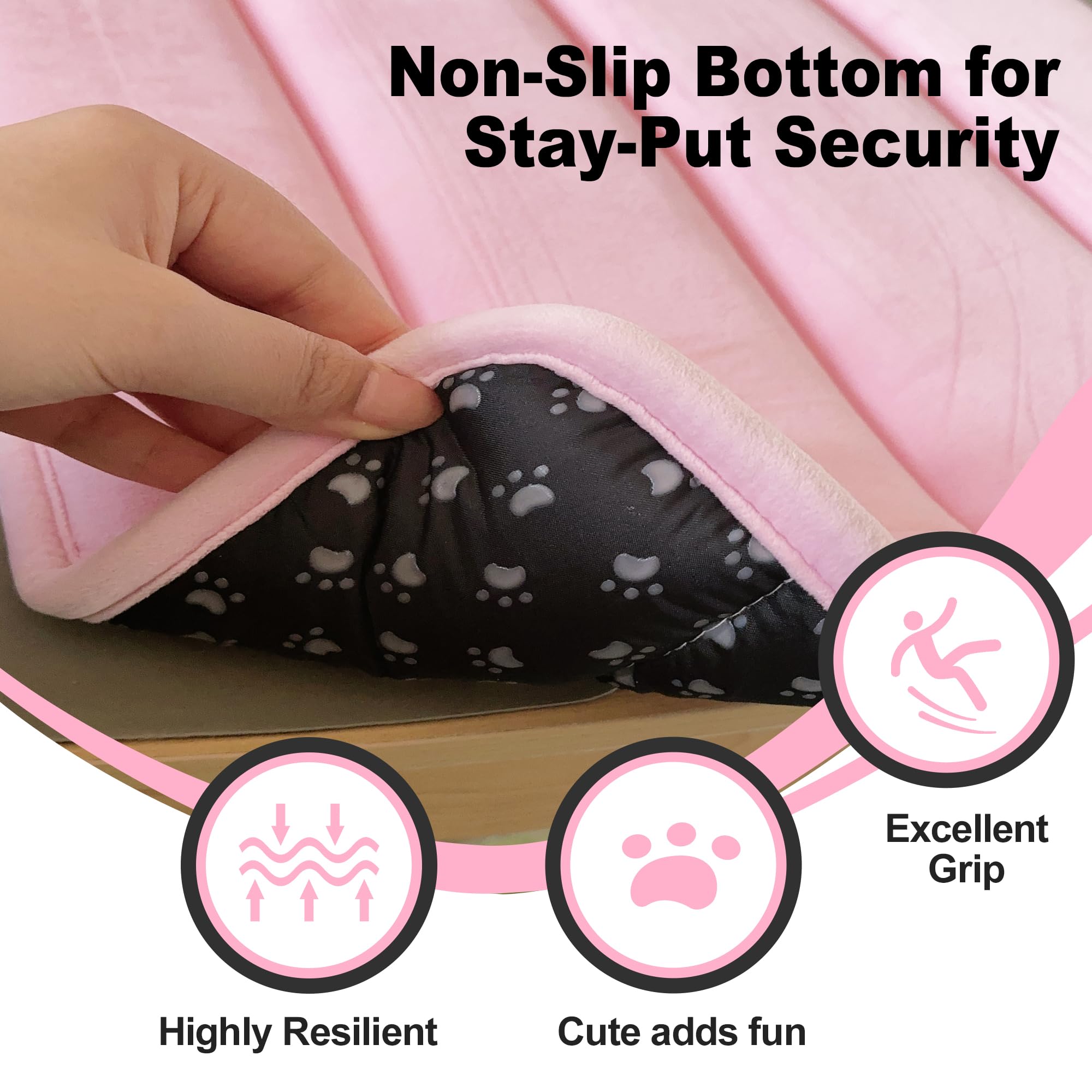Pobopobo tapis voyage pour kennel rose léger et pratique.