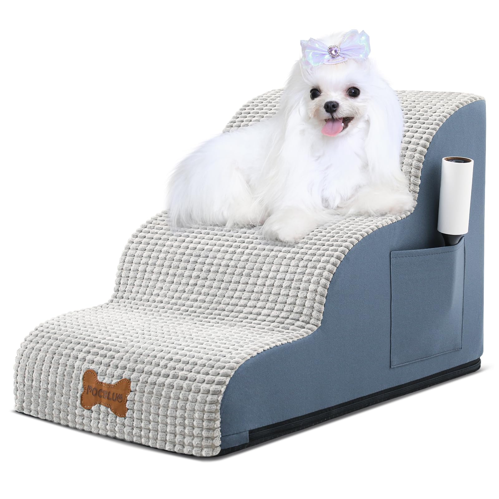 POCBLUE escalier pour chien petit – 3 marches, accès facile au canapé