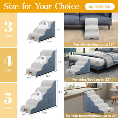 POCBLUE escalier pour chien petit – 4 marches, parfait pour lit et canapé