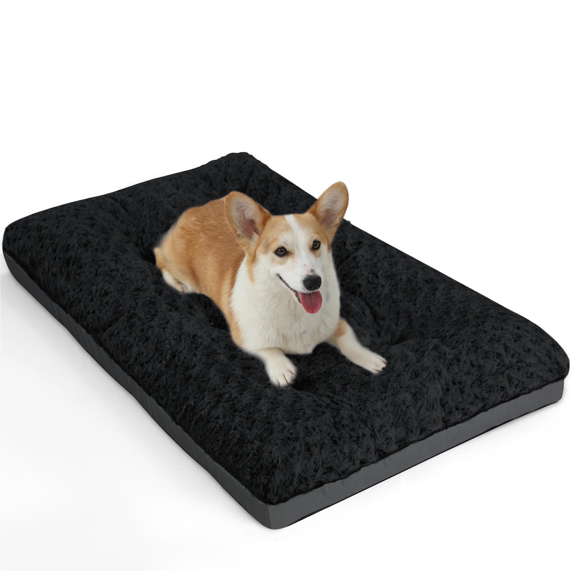 Lit POCBLUE pour chien moyen en velours rose, confort après les sorties.